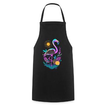 Fruits d’ananas flamant rose - Tablier de cuisine - noir - Devant - AI Model Male 185 dark (185cm)