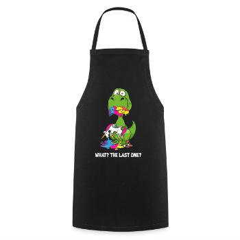 Le dernier dinosaure licorne quoi ? Licorne mangeuse de dinosaures - Tablier de cuisine - noir - Devant - AI Model Male 185 dark (185cm)