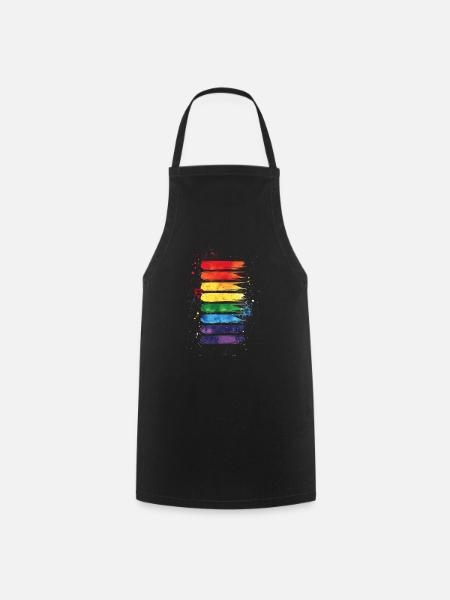 Dezentes und cooles tropfendes Pride-Flaggen-Regenbogen-Design - Kochschürze - Schwarz