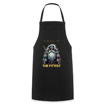 Survival of the fittest - Cooking Apron - black - Front - AI Model Male 185 dark (185cm)