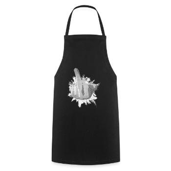 Naughty Hand Sign Graffiti Print - Cooking Apron - black - Front - AI Model Male 185 dark (185cm)