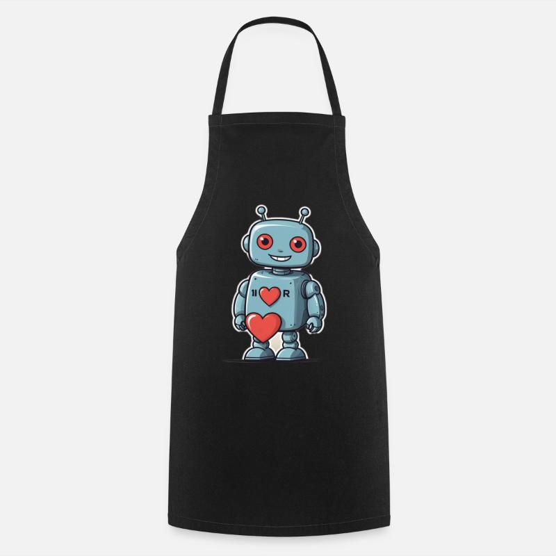 I Love Robots - Cooking Apron - black