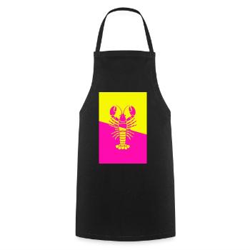 Affiche Homard jaune rose - Tablier de cuisine - noir - Devant - AI Model Male 185 dark (185cm)