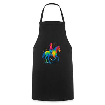 Équitation Coloré - Tablier de cuisine - noir - Devant - AI Model Male 185 dark (185cm)