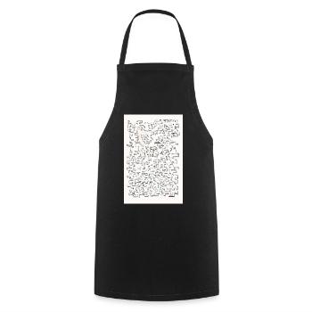 Retro Maze - Cooking Apron - black - Front - AI Model Male 185 dark (185cm)