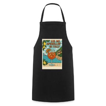 Italienischer Spritz Cartoon Design - Kochschürze - Schwarz - Vorne - AI Model Male 185 dark (185cm)