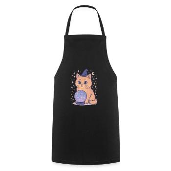 La magie féline dans la sphère spatiale - Tablier de cuisine - noir - Devant - AI Model Male 185 dark (185cm)