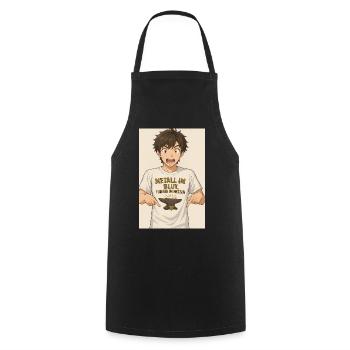 Anime Figur Detail T-Shirt - Kochschürze - Schwarz - Vorne - AI Model Male 185 dark (185cm)