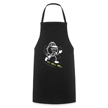 Ribbo as a detective in search of clues - Cooking Apron - black - Front - AI Model Male 185 dark (185cm)