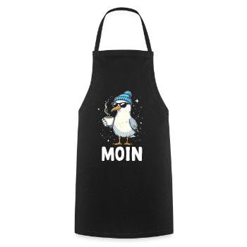 Moin Seagull Coffee Küste Norddeutschland - Kochschürze - Schwarz - Vorne - AI Model Male 185 dark (185cm)
