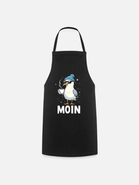 Moin Seagull Coffee Küste Norddeutschland - Kochschürze - Schwarz