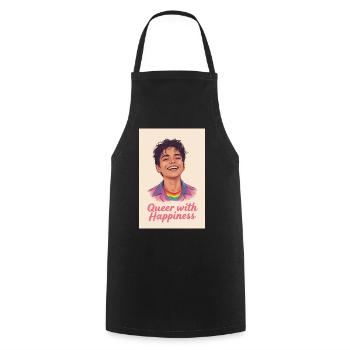 Queer with happiness - Kochschürze - Schwarz - Vorne - AI Model Male 185 dark (185cm)