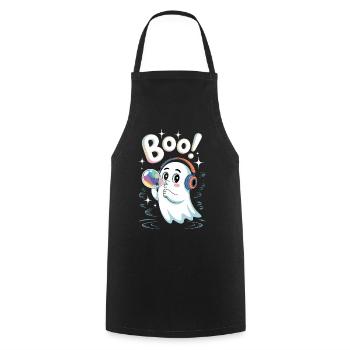 Boo Cute Casque Fantôme avec Bulle de Savon - Tablier de cuisine - noir - Devant - AI Model Male 185 dark (185cm)
