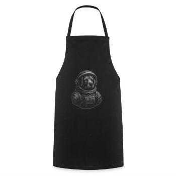 Hund Welpe im Astronautenanzug Astronaut - Kochschürze - Schwarz - Vorne - AI Model Male 185 dark (185cm)