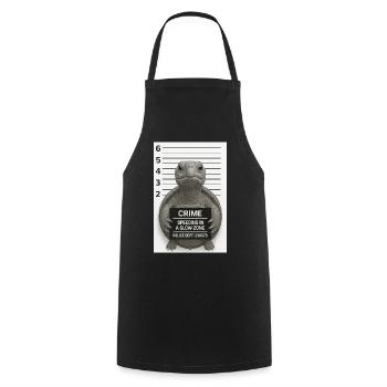 Tortue – Trop rapide pour le territoire - Tablier de cuisine - noir - Devant - AI Model Male 185 dark (185cm)