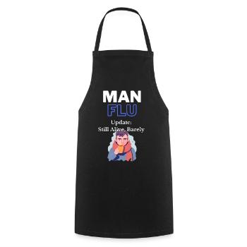 Homme grippe survie citation T-Shirt - Tablier de cuisine - noir - Devant - AI Model Male 185 dark (185cm)