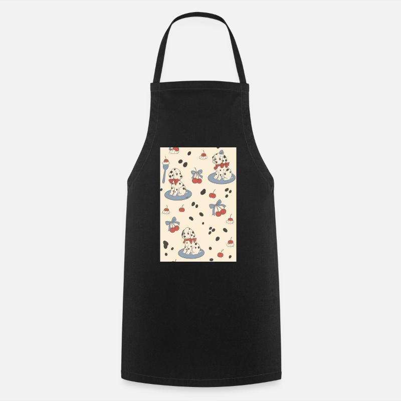 Chiots Dalmatien Charme Cerises - Tablier de cuisine - noir