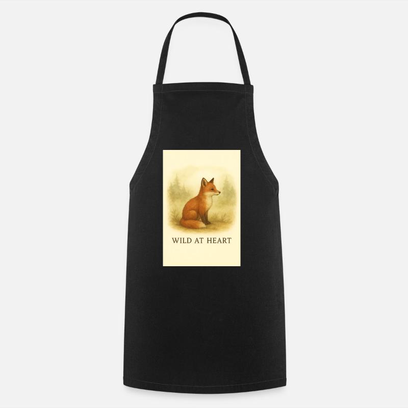 Wild Fox in Nature - Cooking Apron - black