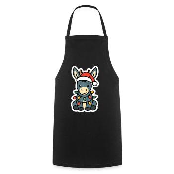Âne Elfe Noël Hiver Noël Père Noël - Tablier de cuisine - noir - Devant - AI Model Male 185 dark (185cm)