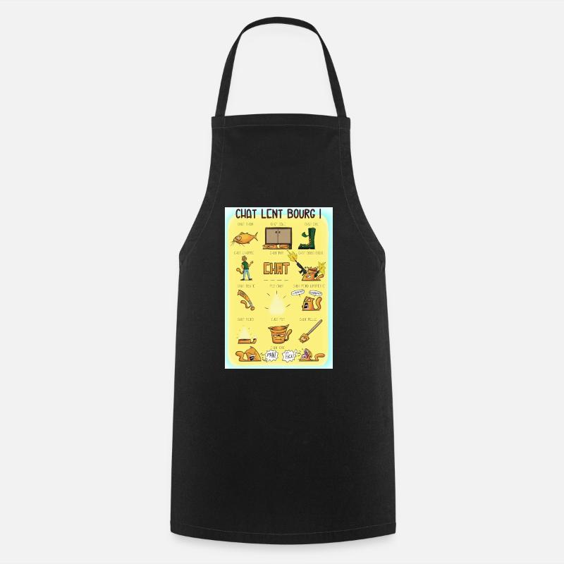 Chat lent bourg - Tablier de cuisine - noir