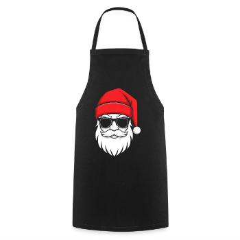 Cool Santa with beard and sunglasses - Cooking Apron - black - Front - AI Model Male 185 dark (185cm)