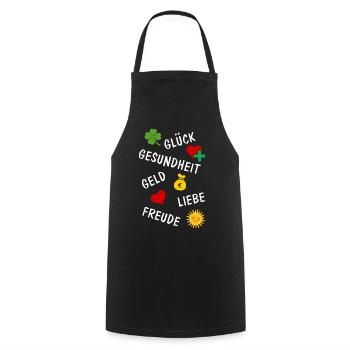 Lucky Shamrock Lucky Charm Congratulations - Cooking Apron - black - Front - AI Model Male 185 dark (185cm)