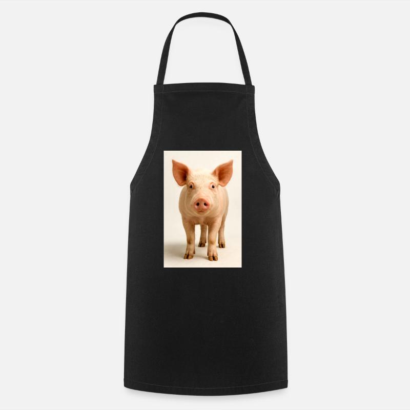 Pastel pig pig - Cooking Apron - black