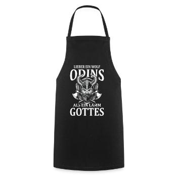 Lieber Ein Wolf Odins Als Ein Lamm Gottes Wikinger - Kochschürze - Schwarz - Vorne - AI Model Male 185 dark (185cm)