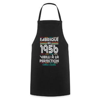 1956 – Made – Aged to perfection - Cooking Apron - black - Front - AI Model Male 185 dark (185cm)