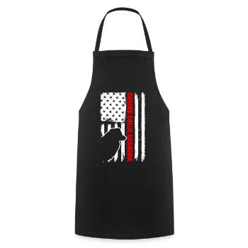 Border Collie Grandma American Flag Patriotic - Cooking Apron - black - Front - AI Model Male 185 dark (185cm)