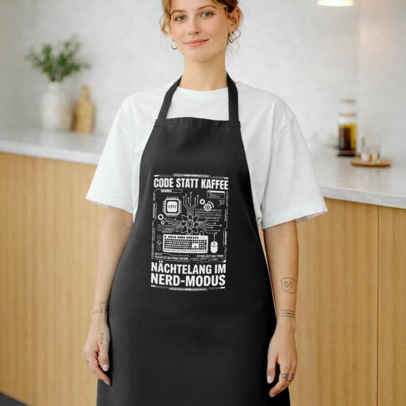 Code au lieu de mode nerd du café Tablier de cuisine