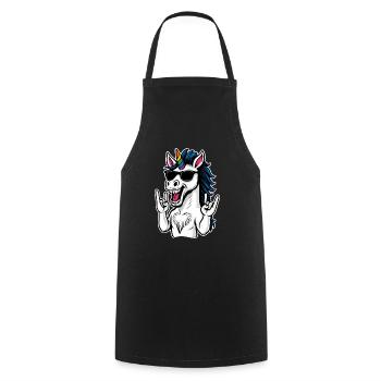 Rockendes Einhorn mit Sonnenbrille LGBT - Kochschürze - Schwarz - Vorne - AI Model Male 185 dark (185cm)