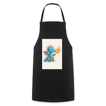 Blue Dragon Spark Breathfire - Cooking Apron - black - Front - AI Model Male 185 dark (185cm)