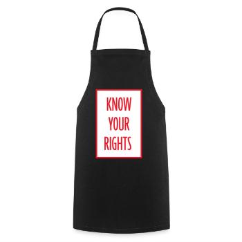 Connaissez vos droits Activisme Justice Liberté - Tablier de cuisine - noir - Devant - AI Model Male 185 dark (185cm)