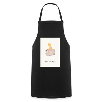 Lever et griller – Dicton drôle de cuisine - Tablier de cuisine - noir - Devant - AI Model Male 185 dark (185cm)
