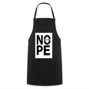 NON, dis-le fort, déclaration minimaliste - Tablier de cuisine - noir - Devant - AI Model Male 185 dark (185cm)