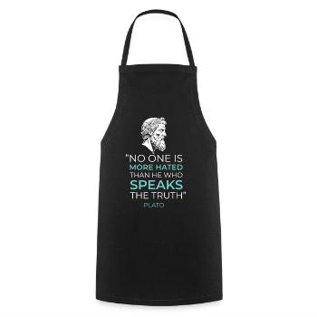 Griechische Philosophie Platon Zitat Wahrheit  - Kochschürze - Schwarz - Vorne - AI Model Male 185 dark (185cm)