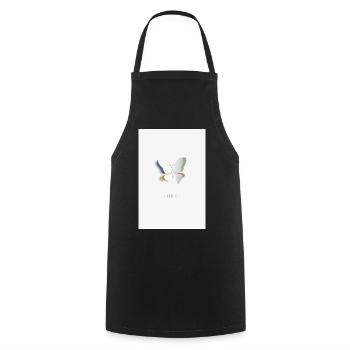 Leichtigkeit Schmetterling minimalistisches Design - Kochschürze - Schwarz - Vorne - AI Model Male 185 dark (185cm)