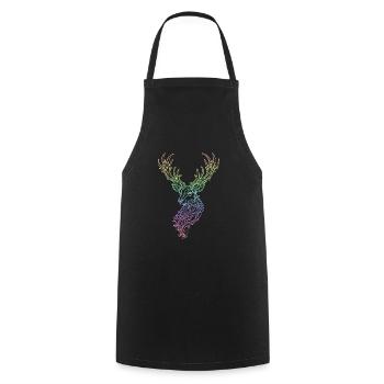 Deer Rainbow - Cooking Apron - black - Front - AI Model Male 185 dark (185cm)