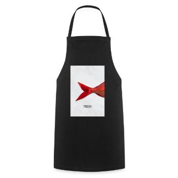 Fresh Fish Minimal Design Modern - Cooking Apron - black - Front - AI Model Male 185 dark (185cm)