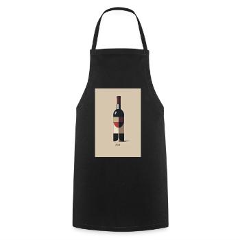 Wein Design minimalistisch läuft Spruch - Kochschürze - Schwarz - Vorne - AI Model Male 185 dark (185cm)