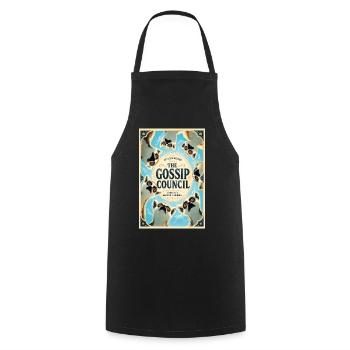 The Gossip Council: Vintage Dog Circle - Cooking Apron - black - Front - AI Model Male 185 dark (185cm)