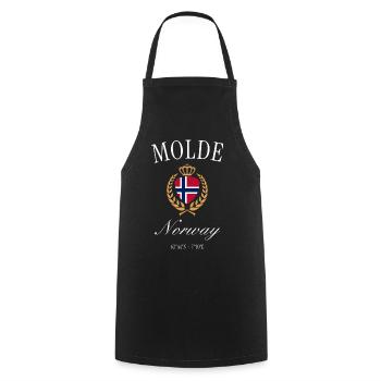 Molde Norwegen Wappen Krone Reise Design Souvenir - Kochschürze - Schwarz - Vorne - AI Model Male 185 dark (185cm)