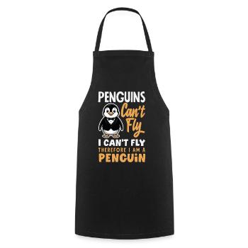Pingouin mignon - Cadeau pour l’amoureux des manchots - Tablier de cuisine - noir - Devant - AI Model Male 185 dark (185cm)