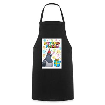 Birthday Dove with Gift - Cooking Apron - black - Front - AI Model Male 185 dark (185cm)
