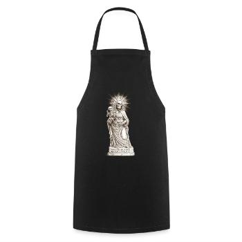 Düsteres Sancta Muerte Design mit Skelett-Madonna  - Kochschürze - Schwarz - Vorne - AI Model Male 185 dark (185cm)