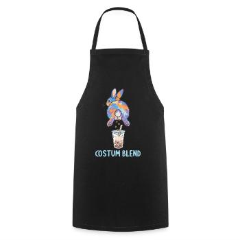 Bubble Tea Boba Drôle de Lapin mignon - Tablier de cuisine - noir - Devant - AI Model Male 185 dark (185cm)