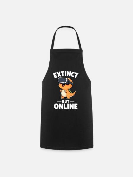 Dino T-Rex Virtual Reality Gamer Spruch - Kochschürze - Schwarz