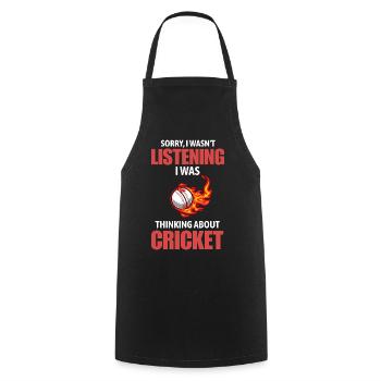 Funny Cricket Lover Gift for Player Coach Dad - Cooking Apron - black - Front - AI Model Male 185 dark (185cm)