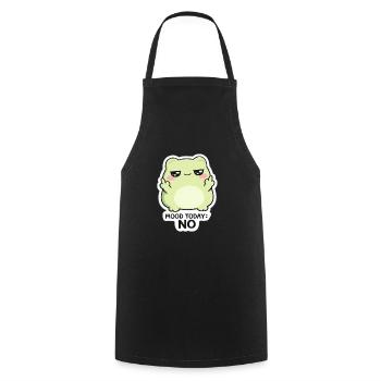 Stimmung heute: Nein – Grüne Kawaii-Kreatur - Kochschürze - Schwarz - Vorne - AI Model Male 185 dark (185cm)